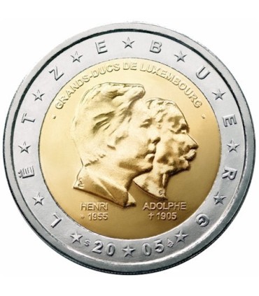 2 Euro Luxembourg 2005 Grand Duc Henri - 
	 

	Thème: 2 € commémorative Luxembourg 2005.

	 

	 Tirage : 2.653.500  exemplaires
