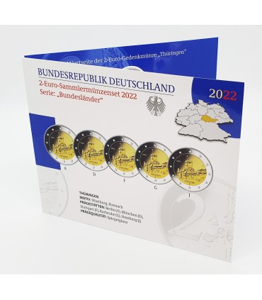 5 x 2 euro Allemagne 2022 Belle Epreuve BE - Château de la Wartburg