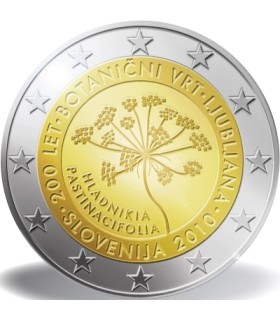 2 Euro slovénie 2010 Jardin Botanique - Description :
La pièce de monnaie commémore le 200ème anniversaire de l'ouverture du Jar