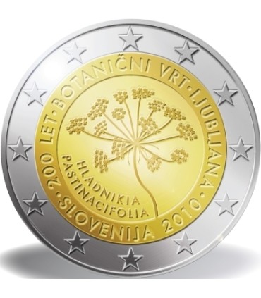 2 Euro slovénie 2010 Jardin Botanique - Description :
La pièce de monnaie commémore le 200ème anniversaire de l'ouverture du Jar