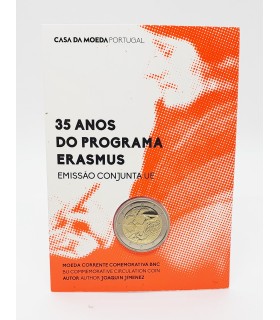 2 Euro Portugal BU 2022 - Erasmus - Coincard 2 Euro Commémorative Portugal sur le thème du 35e anniversaire du programme Erasmus
