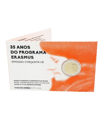 2 Euro Portugal BE 2022 - Erasmus - Coincard 2 Euro Commémorative Portugal sur le thème du 35e anniversaire du programme Erasmus