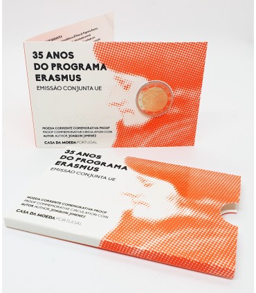 2 Euro Portugal BE 2022 - Erasmus - Coincard 2 Euro Commémorative Portugal sur le thème du 35e anniversaire du programme Erasmus