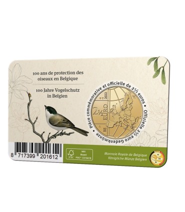 Coincard Flamande 2,50 Euro Belgique 2022 -100 ans de protection des oiseaux en Belgique - Coincard Flamande 2,50 € commémorativ