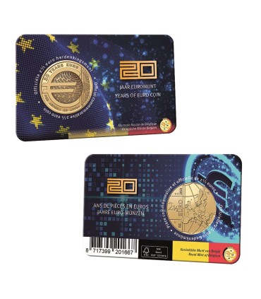 Coincard Flamande 2,50 Euro Belgique 2022 -20 ans des pièces et billets en euro