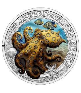 3 euro Autriche 2022 - La Pieuvre à anneaux bleu