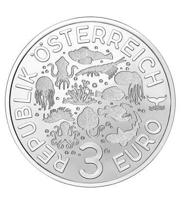 3 euro Autriche 2022 - La Pieuvre à anneaux bleu