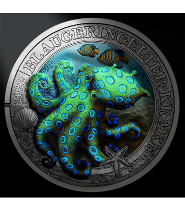 3 euro Autriche 2022 - La Pieuvre à anneaux bleu