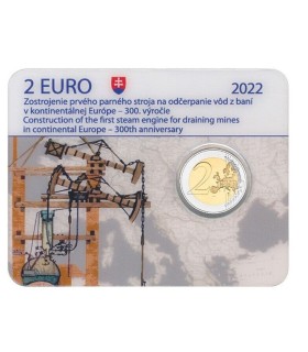 Coincard 2 Euro BU Slovaquie 2022 - 300 ans de la machine à vapeur