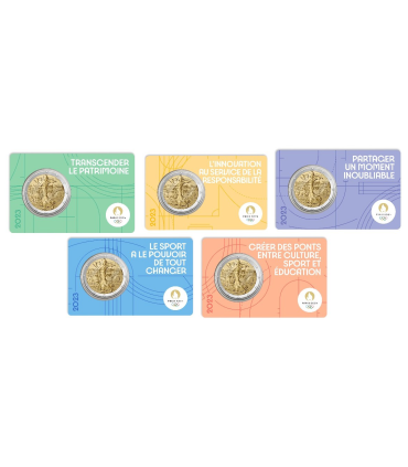 5 x 2 Euro France 2023 BU - La semeuse - Paris 2024
