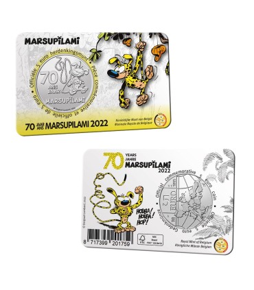5 euro Belgique 2022 - 70 ans Marsupilami en relief