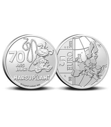 5 euro Belgique 2022 - 70 ans Marsupilami en relief