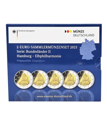  5 x 2 euro Belle Epreuve Allemagne 2023  - Philharmonie de l’Elbe