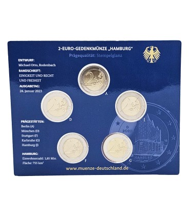  5 x 2 euro BU Allemagne 2023  - Philharmonie de l’Elbe