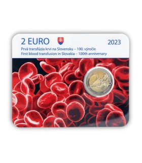Coincard 2 Euro Slovaquie  2023 - 100 ans de la première transfusion