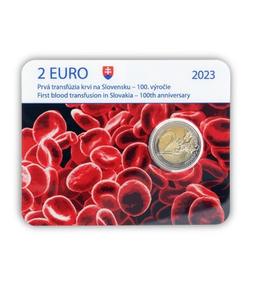 Coincard 2 Euro Slovaquie  2023 - 100 ans de la première transfusion