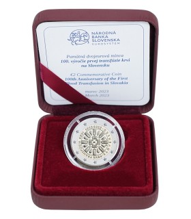 2 Euro BE Slovaquie 2023 - 100 ans de la première transfusion