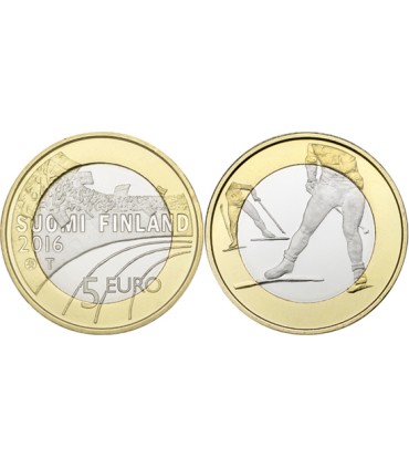 5 euro Finlande 2016 ski de fond -  
Tirage : 35 000 exemplaires - 5 euro Finlande 2016 ski de fond -  Le Comptoir de l'Euro  