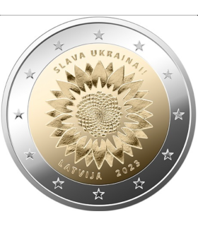 2 Euro Lettonie 2023 - Un tournesol pour l’Ukraine