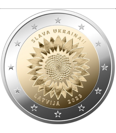 2 Euro Lettonie 2023 - Un tournesol pour l’Ukraine