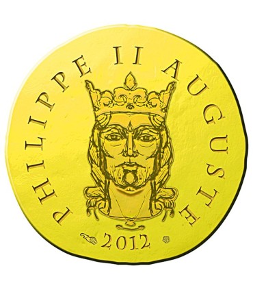 50 Euro 2012 Philippe Auguste - Description :
 
Face : un portrait de Philippe II Auguste avec sa couronne
ainsi que son nom 