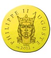 50 Euro 2012 Philippe Auguste - Description :
 
Face : un portrait de Philippe II Auguste avec sa couronne
ainsi que son nom 