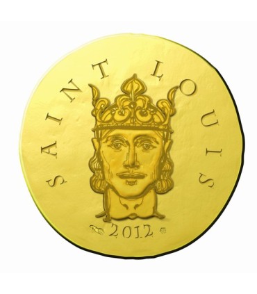50 Euro 2012 Saint Louis - Description :
 
Face : un portrait de Saint-Louis avec sa couronne aux lys
ainsi que son nom écrit av
