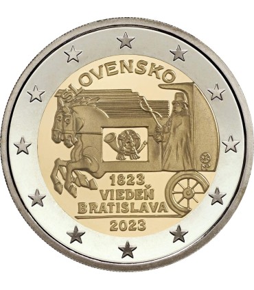 2 Euro Slovaquie  2023 - 200 ans de la poste à cheval