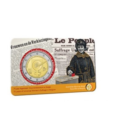 Coincard flamande 2 Euro Belgique 2023 - Suffrage universel des femmes