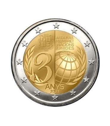 2 Euro Andorre 2023 - entrée d'Andorre à l'ONU