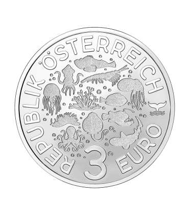 3 euro Autriche 2023 - Requin - Houle