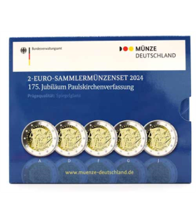 5 x 2 euro BE Allemagne 2024 - Constitution de Francfort
