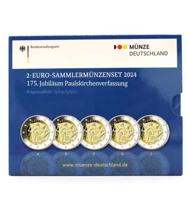 5 x 2 euro BE Allemagne 2024 - Constitution de Francfort