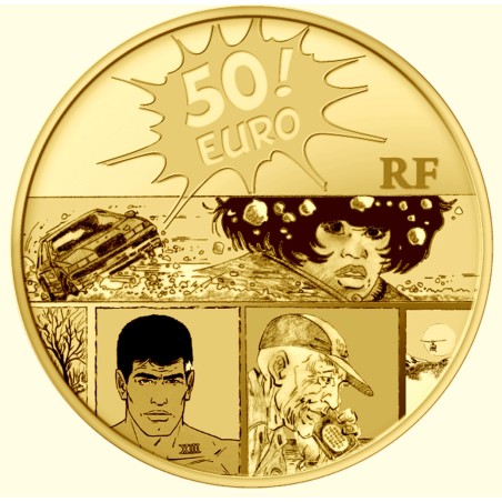 50 Euro BANDE DESSINÉE XIII 2011 - Description :
 
Cette année, la Monnaie de Paris met à l’honneur la bande dessinée « XIII »