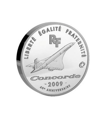 European Mintmark : 40ème anniversaire du premier vol du Concorde 50 Euro Arg 2009 - Auteur: Atelier de Gravure

Poids: 163,80 g