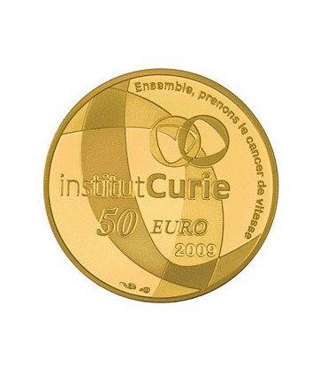 50 Euro or marie curie 2009 - Institut Curie - 50 € OR 1/4oz BE 2009
Auteur: Atelier de Gravure

Poids: 8,45 gr / 0,30 oz

Diamè
