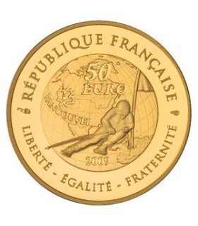 50 Euro or jeux d'hiver2009 - Jeux d'hiver - Ski alpin - 50 € Or 1/4 oz BE 2009 

Auteur: Atelier de Gravure

Poids: 8,45 g 