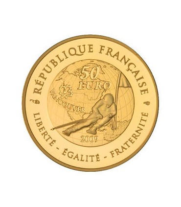 50 Euro or jeux d'hiver2009 - Jeux d'hiver - Ski alpin - 50 € Or 1/4 oz BE 2009 

Auteur: Atelier de Gravure

Poids: 8,45 g 