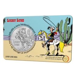 Coincard 5 euro Belgique 2024 – Lucky Luke version relief