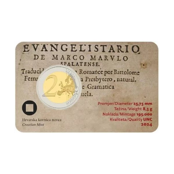 Coincard 2 Euro Croatie 2024 BU  - Marko Marulic