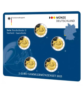 5 x 2 euro Allemagne 2025  BU Ateliers ADFGJ - Région du Saarland