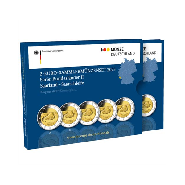 5 x 2 euro BE Allemagne 2025 - Région du Saarland