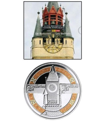 BU BELGIQUE 2008 avec médaille couleur - Description:

Coffret composé de 8 pièces circulantes de 1 cent à 2 euro de l'année 2