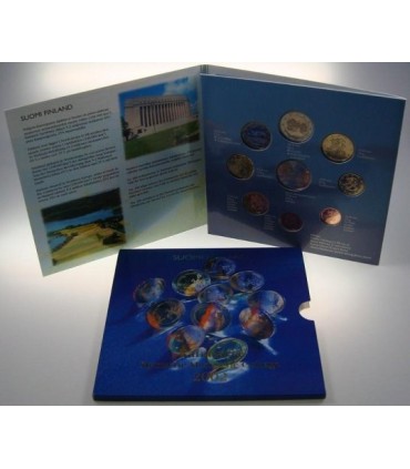 BU FINLANDE 2002 - Description:
 
Coffret Officiel BU 2002, série de 8 pieces + une piece commémorative. La particularité import