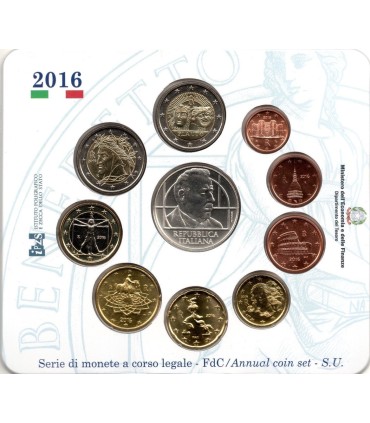 BU ITALIE 2016 Type 2 - Description

 

Coffret BU année 2016 regroupant une série de 10 pièces comprenant les 7 pièces de  

1 