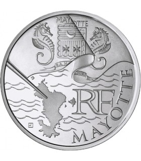 10 Euro MAYOTTE - caractéristiques
 
Diamètre: 29,00 mm
Poids: 10,00 g
Métal: Argent 925/1000
Faciale: 10 €
Qualité: UNC
Tirage:
