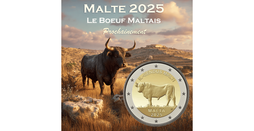 La peça de 2 euros Malta 2025: el Bou maltès, un homenatge a l’agricultura i al territori